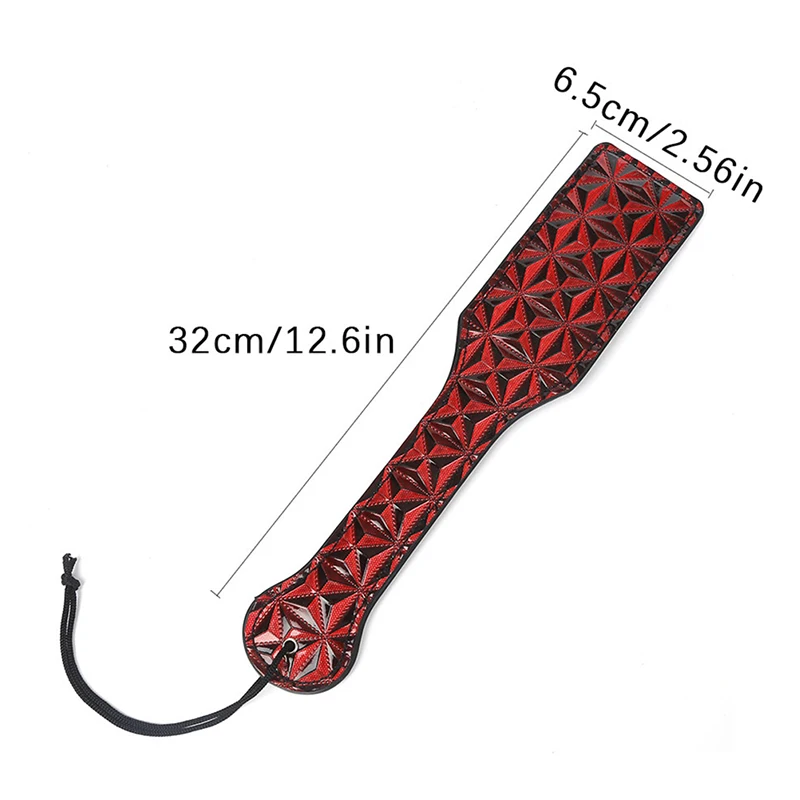 Diamond Pattern Flog Spank Paddle Horse Whip Beat Submissive for Training Crop Leather Spanking