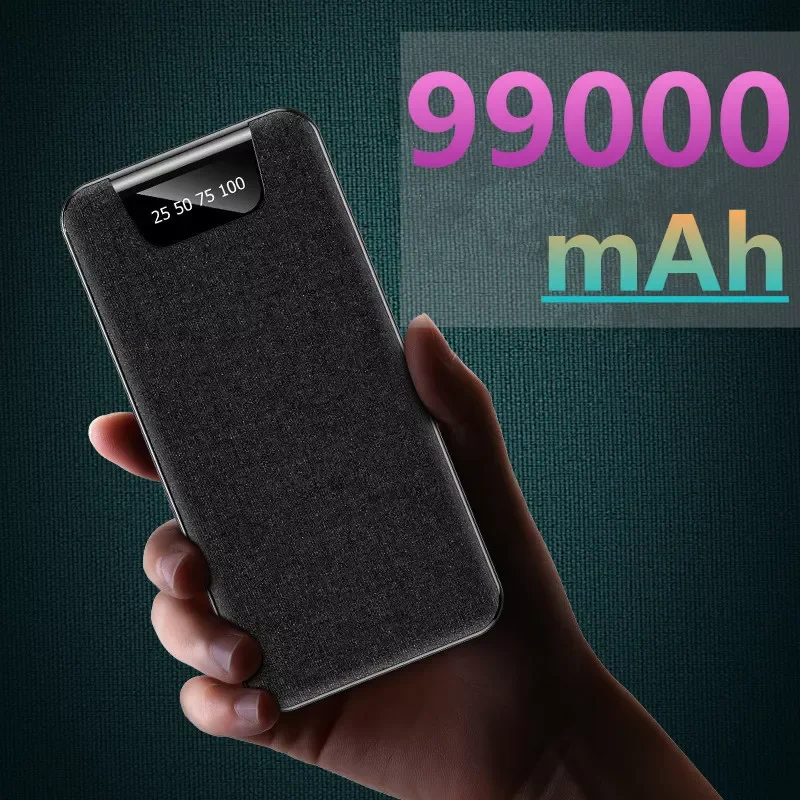 

NEW 99000mAh Fast Charging Mobile Power Bank Digital Display Portable External Battery For iPhone Power Bank
