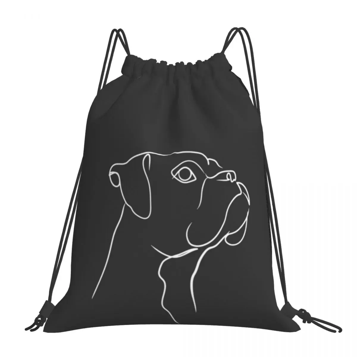 

Boxer Dog Line Art Backpacks Casual Portable Drawstring Bags Drawstring Bundle Pocket Storage Bag Book Bags For Woman Students