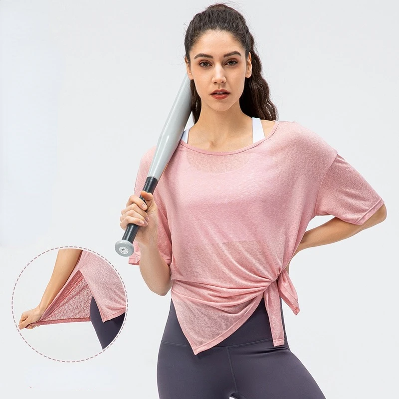 Gym Sports Shirts Women Short Sleeve Breathable Quick Drying Top Sporty Dance Running Pulovers Shirt Yoga Blouses Sportswear