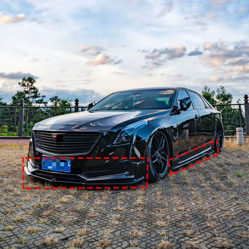 Подходит для Cadillac CT6 передняя боковая юбка губ задняя губа V-образный капюшон и