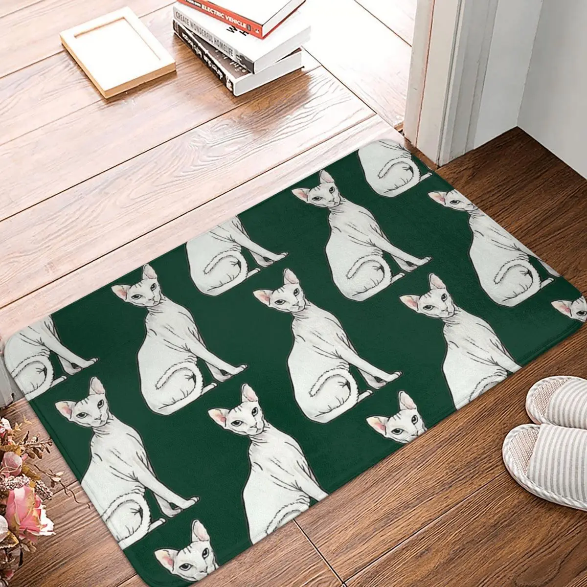

Sphynx Cat Non-slip Doormat Kitchen MatSphynx Hairless Cat Floor Carpet Welcome Rug Indoor Decorative