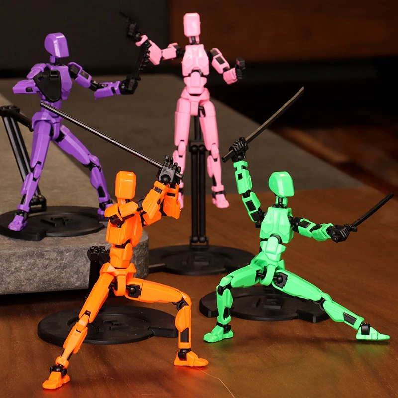 Многошарнирные подвижные роботы с 3d рисунком искусственные фигурки счастливого