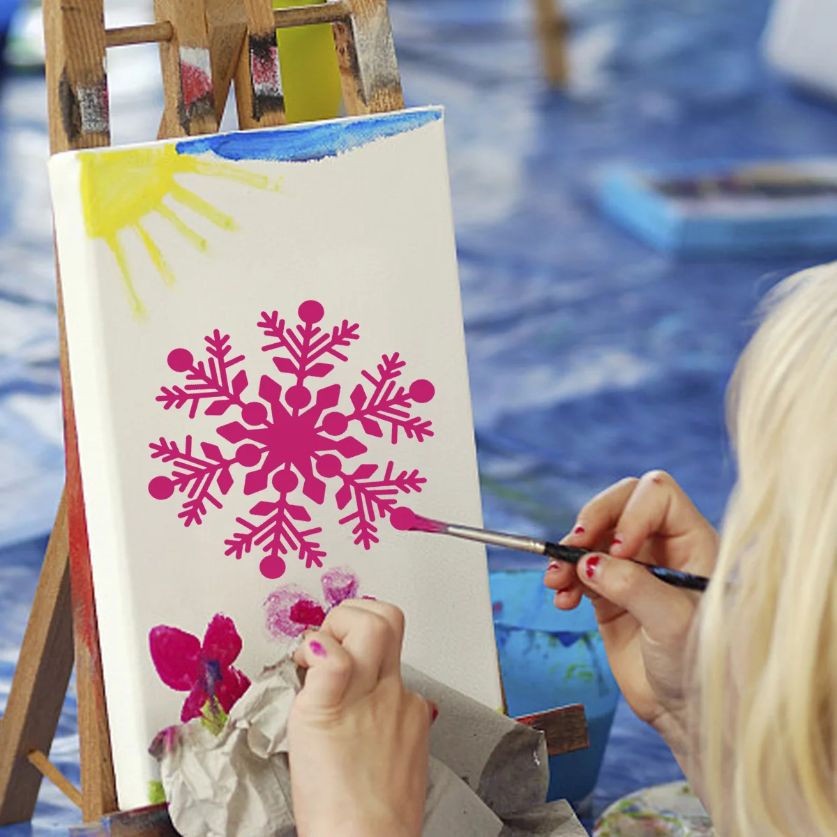 8 шт. снег выдалбливают шаблон рождественские украшения трафареты для рисования