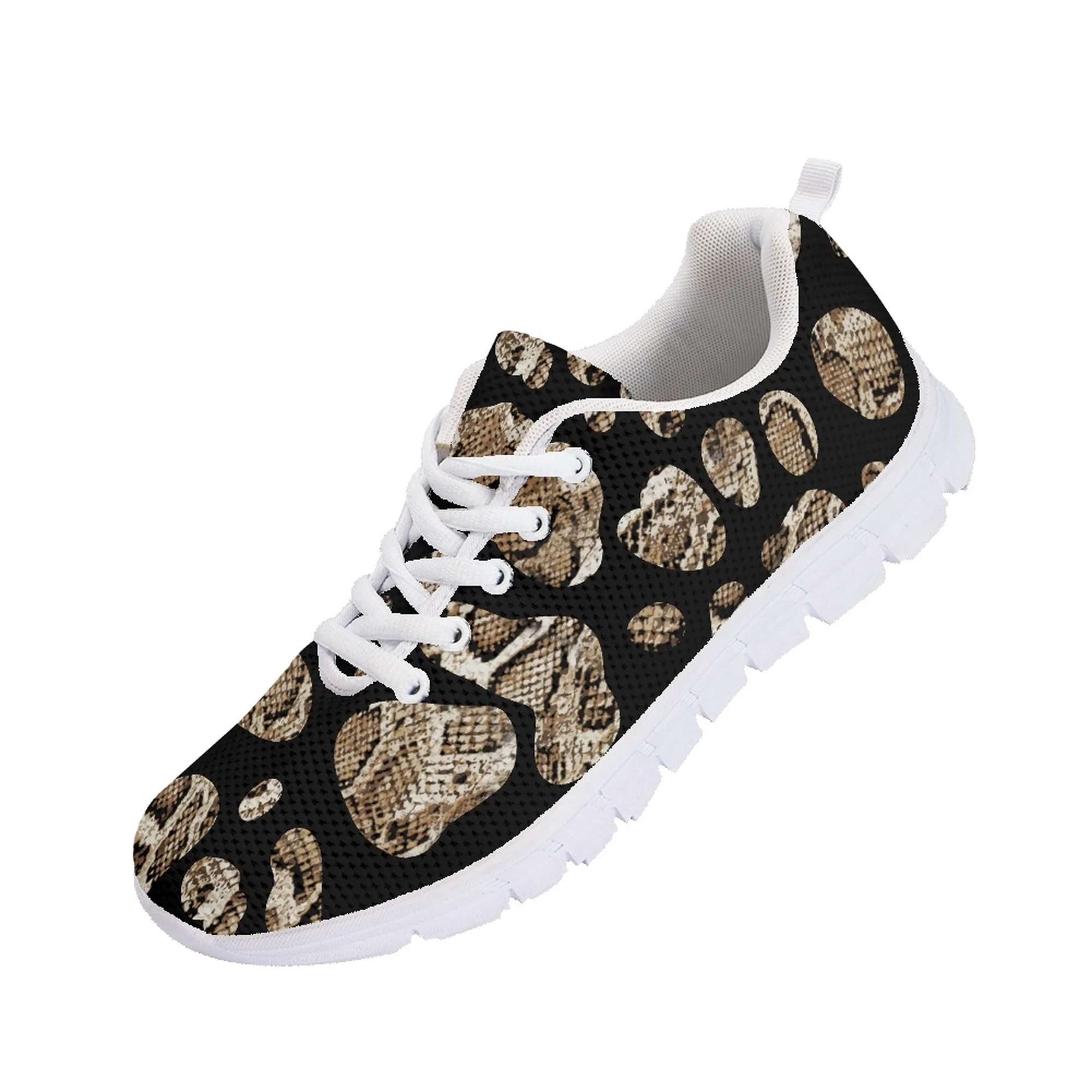 Yikeluo New Fashion Unsex Casual Breathable Athletic Tennis Shoes Sneakers Python Skin 3D Print Mesh Flats Shoes for Men 2022