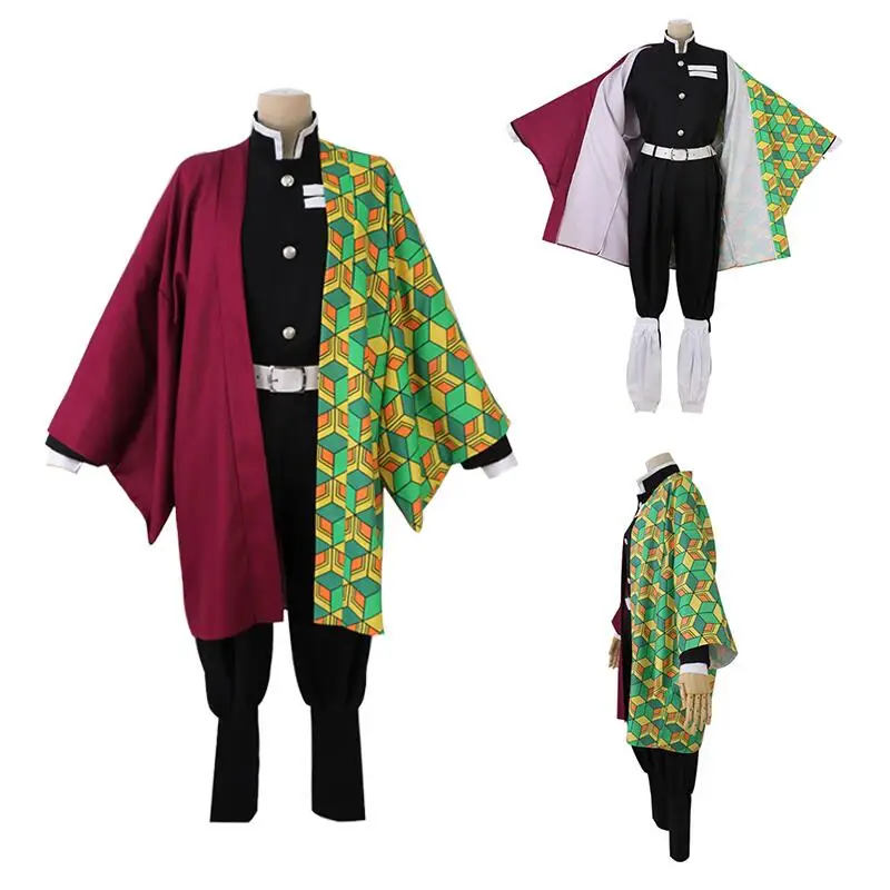 

Anime Demon Slayer Tomioka Giyuu Cosplay Costume Kimetsu No Yaiba Kimono Uniform Wig Halloween Costumes for Women Men Kids
