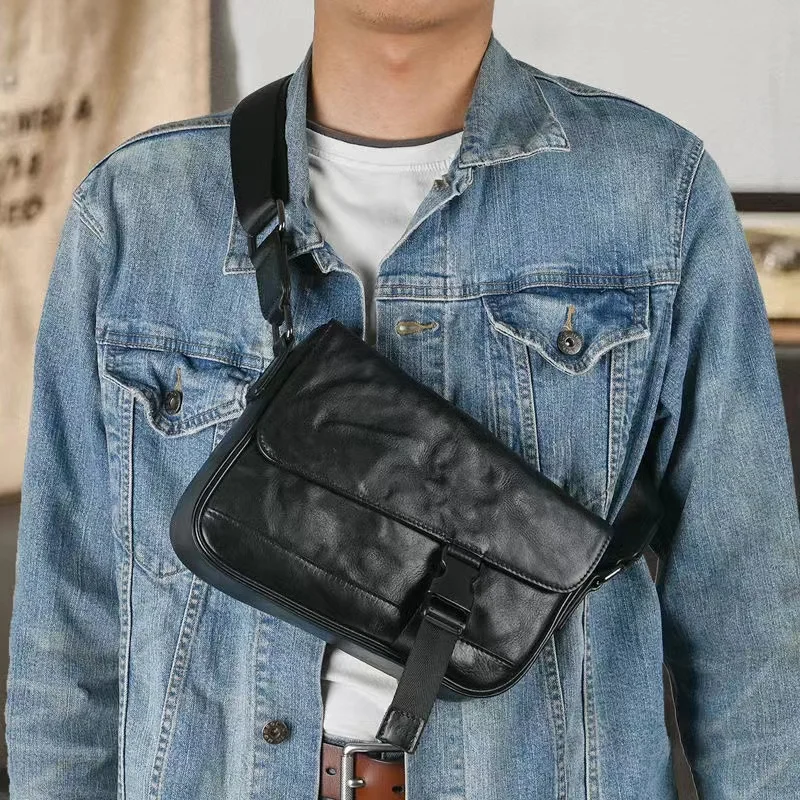 

Оригинальная и Персонализированная Мужская Универсальная кожаная сумка через плечо, молодежная сумка из воловьей кожи растительного дубления, простая спортивная сумка через плечо
