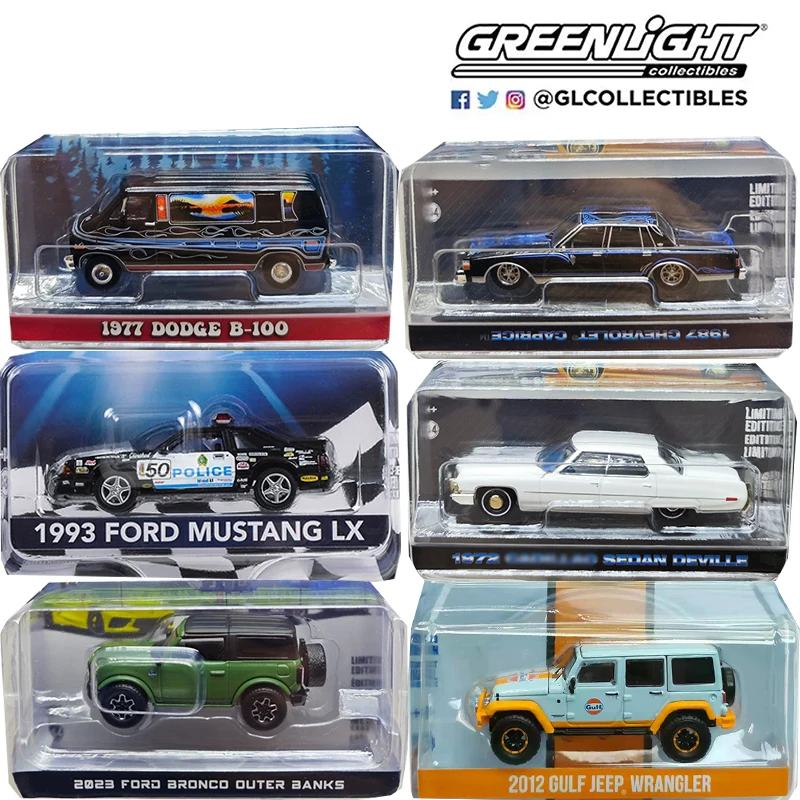 Greenlight 1/64 пропорция новый стиль Ford Mustang LX Dodge B-100 серии литая под давлением модель