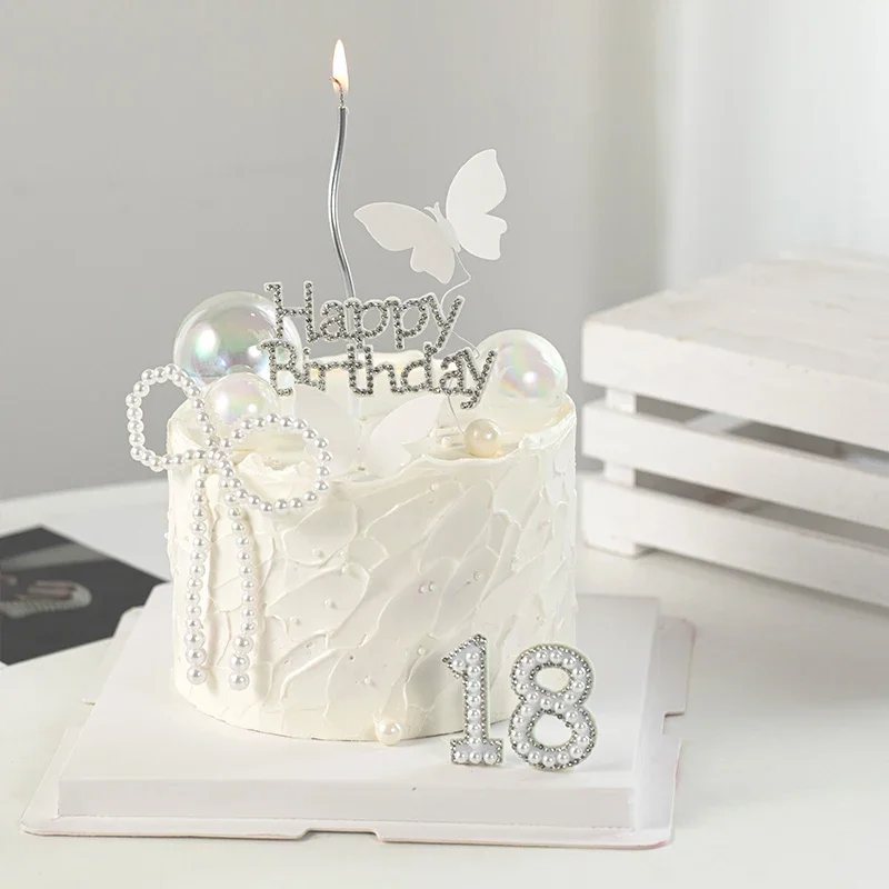 

Cake Decorations Party 3D Hollow Butterflies Happy Birthday Cake Toppers for Birthday Cake Dessert Baby Shower Decor Butterfly