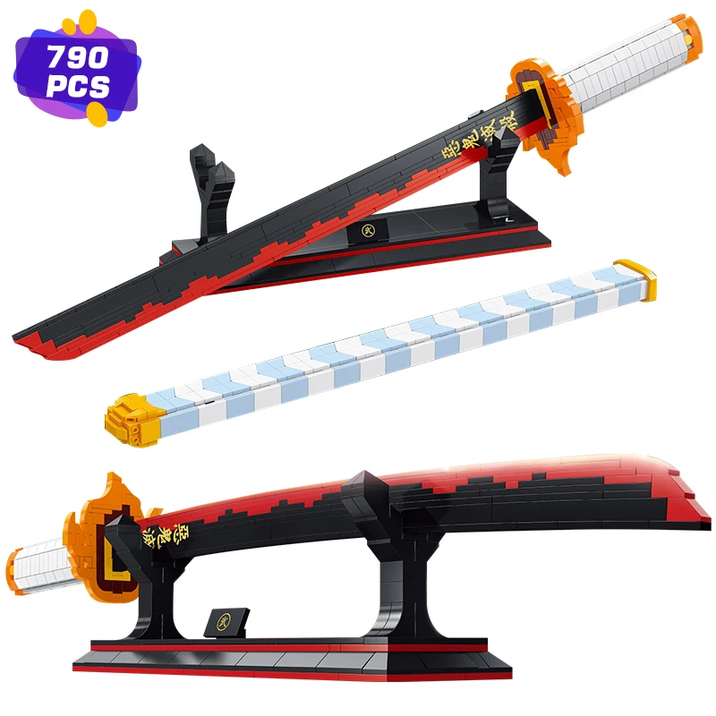 

Ideas Demon Slayer Anime Knife Building Blocks Katana Sword Weapon Blade Model Bricks Assembly Toys Birthday Gift for Boys