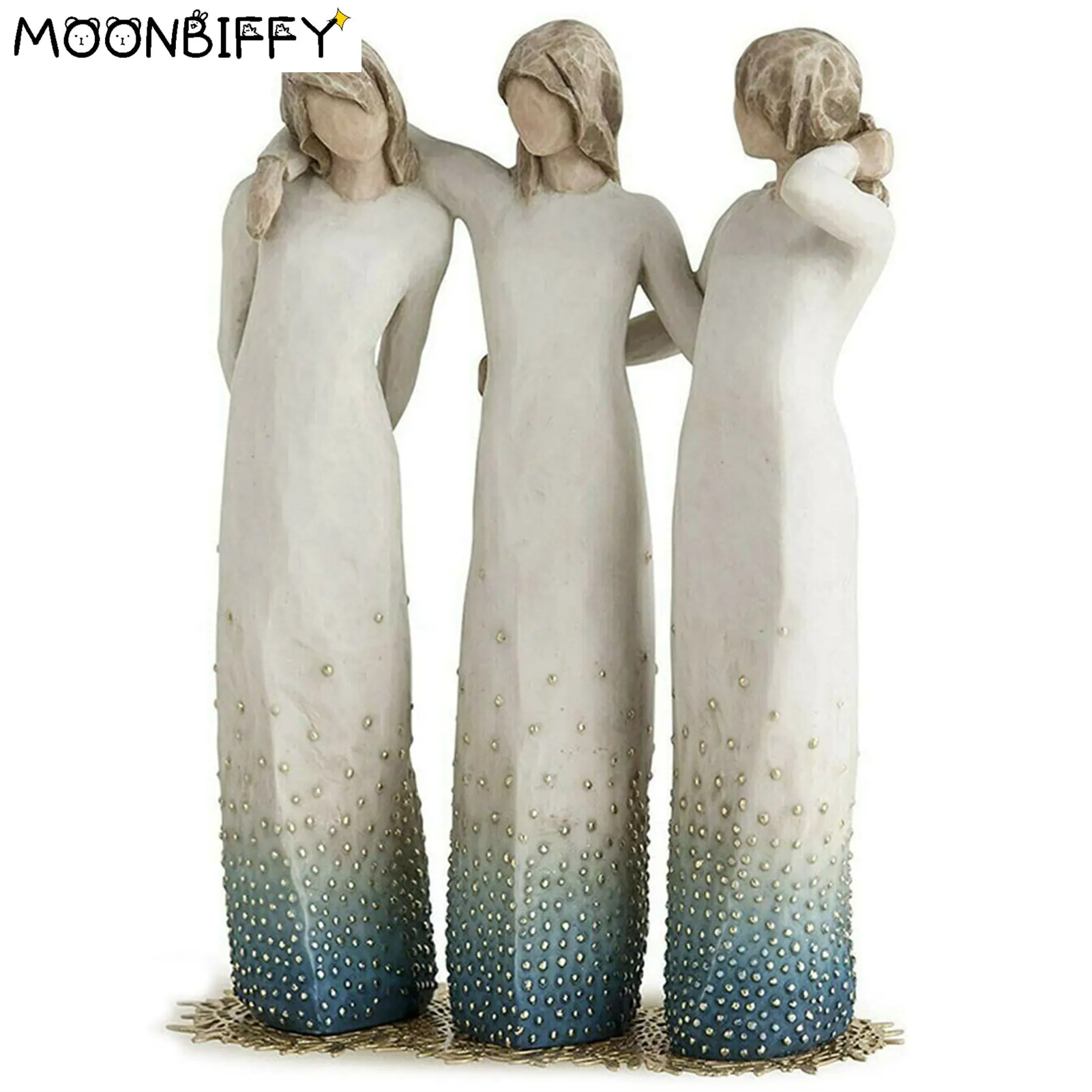 

Скульптурная фигурка, ручная роспись, полимерный Настольный орнамент, домашняя декоративная статуя, подарок для друзей, сестер