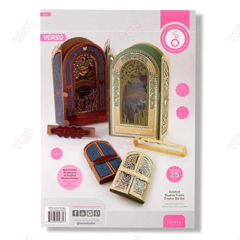 

Gate Fold Shadow Frame Box Die Set Metal Cutting Dies Scrapbook Diary Decoration Embossing Cut Die Template DIY