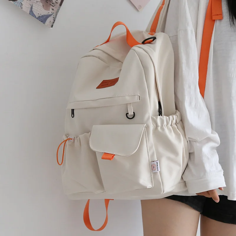 

College Student Ladies Cute Backpack Women Female Harajuku School Bags Book Kawaii Backpack Nylon Girl Trendy Bag Fashion