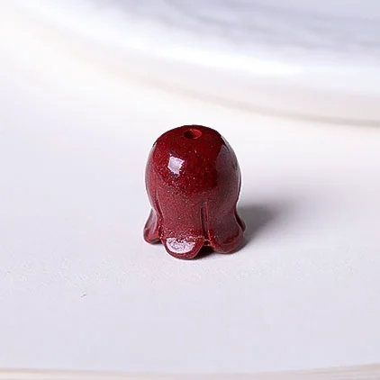 

5А фототюльпан цветок Zinnober подлинный Vermilion одна бусина Сделай Сам ювелирный материал россыпью бусины