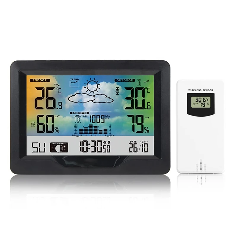 

Temperature And Humidity Calendar Weather Station Digital Colour Display Weather Station