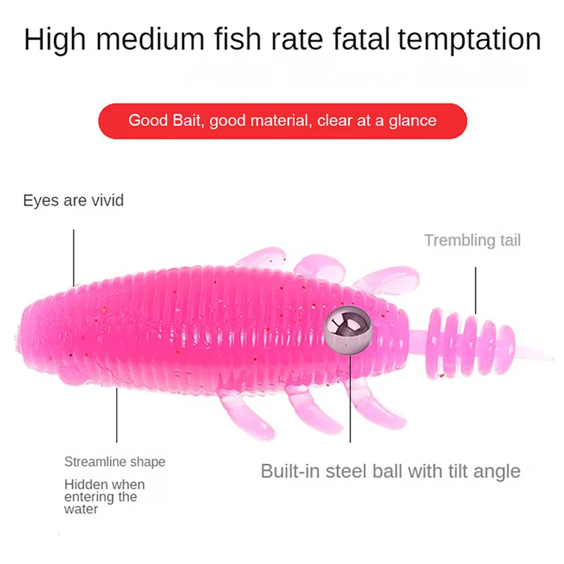 

Luya Fake Bait Tpe Floating Water Black Fish Bass Cocked Mouth With Horn Flying Pupa Soft Insect Fishing Accessories Fake Bait