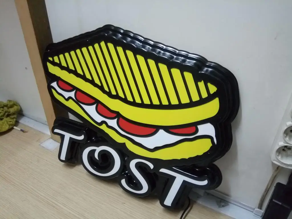 

Led Signage Neon TOAST Leon Ledon Advertising Board 51 X42CM