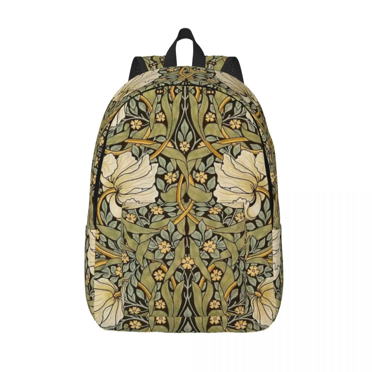 

William Morris Pimpernel Canvas Backpacks for Men College School Student Bookbag Fits 15 Inch Laptop Floral Textile Pattern Bags