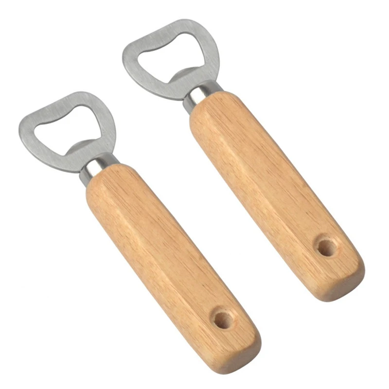 

40Pcs Wooden Handle Handheld Bartender Bottle Opener Wine Beer Soda Glass Cap Opener Kitchen Bar Tools