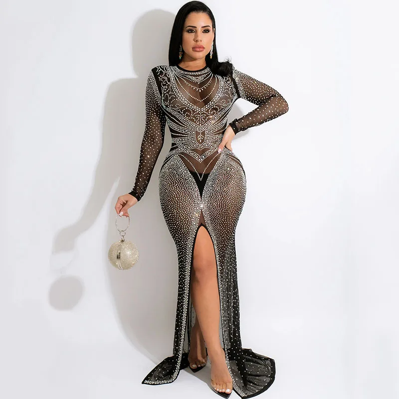 

Женское вечернее платье-макси с длинным рукавом и юбкой-годе