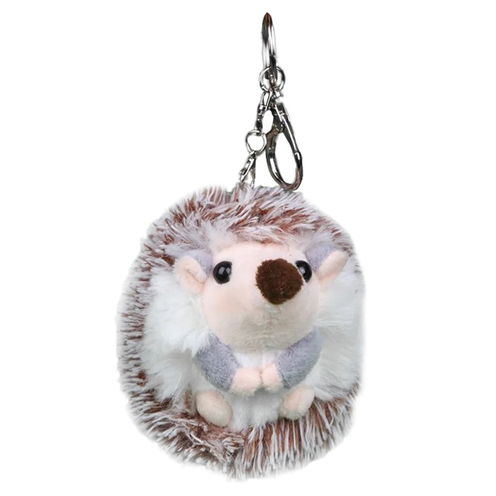 

Key Rings Plush Hedgehog Ornaments Keychains Holder Mini Animals Keychain Creative Grey Gift Craft Hanging Stuffed Animal Ring