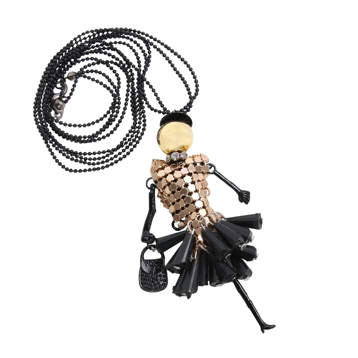 

Funny Necklace Girl Pendant Girls Metal Fashionable Woman Miss Crystals Necklaces