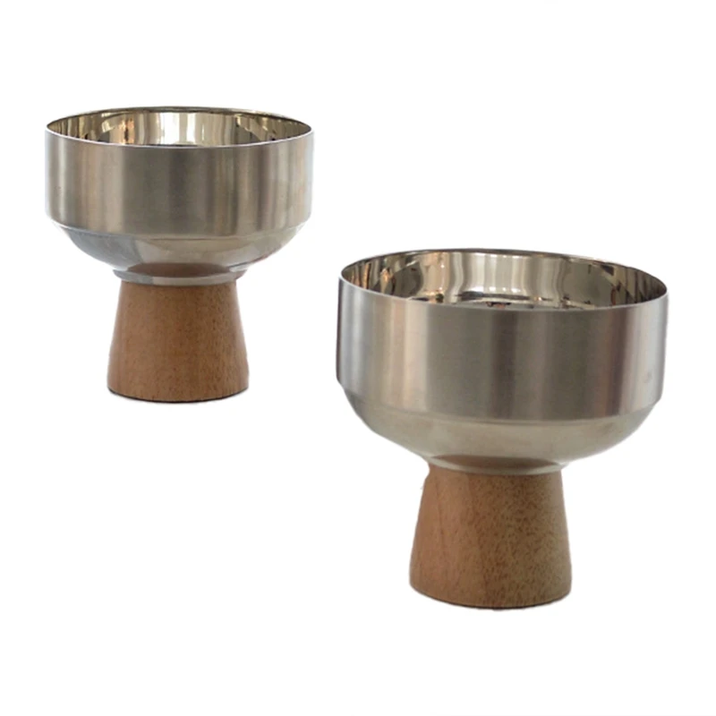 2 шт. поднос из нержавеющей стали на деревянной основе |