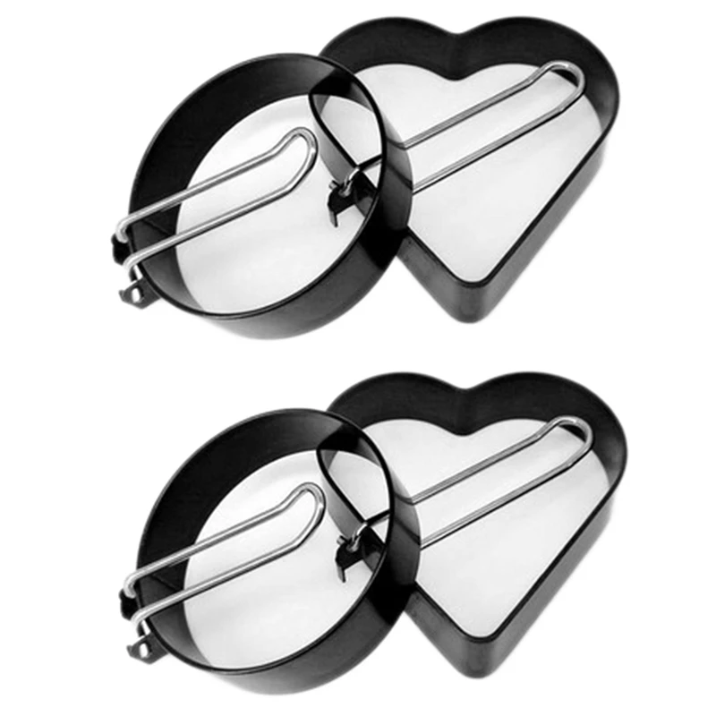 

Nonstick Metal Egg Frying Rings Fried Egg Mold With Handle Round Pancake Molds Eggs Frying Mould Kitchen Tools