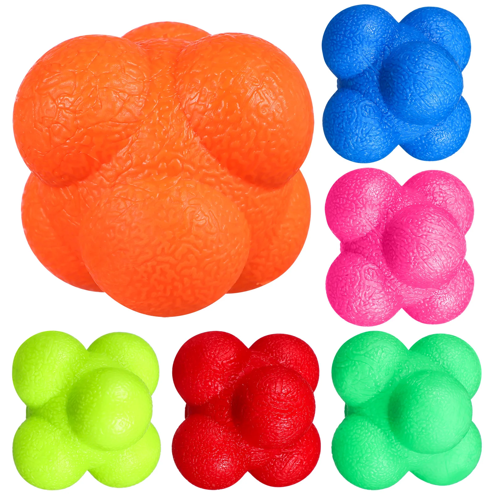 6 PCS Agility Reaction Reflex Ball Bouncing Baseball Tennis Badminton Training Exercise Fitness