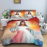 jesus christ bedding set soft microfiber duvet cover comforter cover queen king size bedclothes with pillowcases set