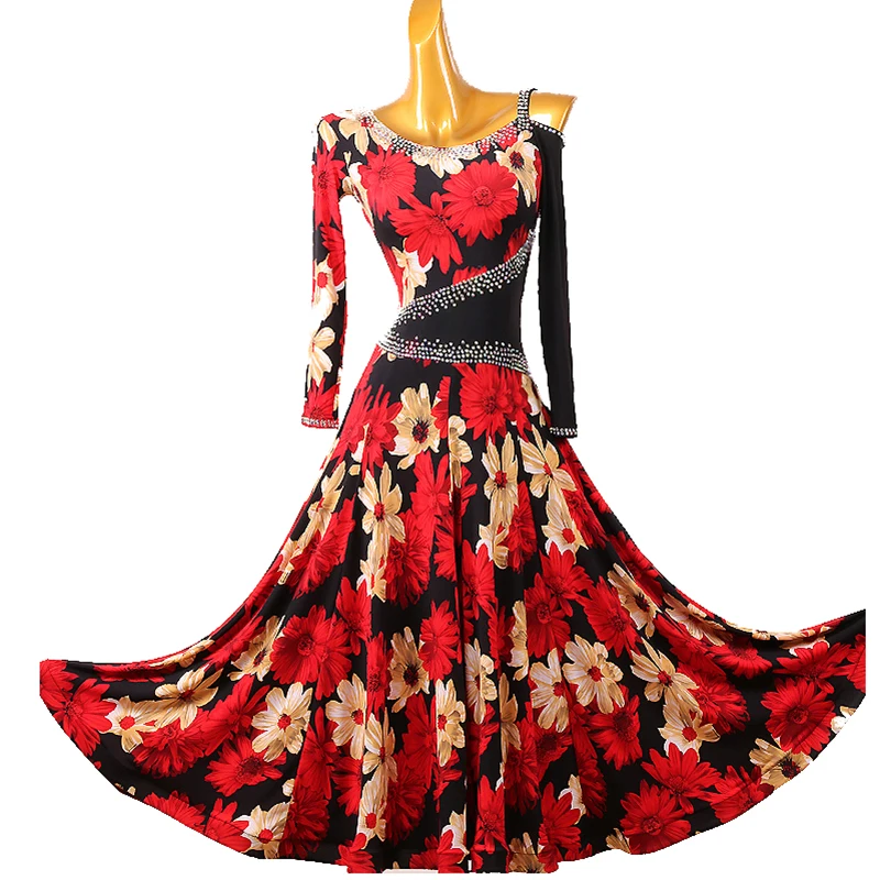 

Customized Women Modern Dance Costumes New High-end Waltz Dance Dress Big Swing Ballroom Dance Performance Clothing