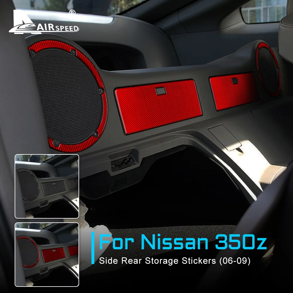 

AIRSPEED for Nissan 350Z 2006-2009 Accessories Carbon Fiber Interior Trim Car Side Rear Storage Back Glove Box Speaker Sticker