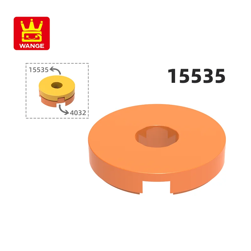 Wange 15535 50 г/154 шт. вогнутая круглая пластина 2x2 с отверстием для блока Moc совместимая