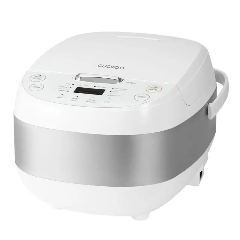 

(Cooked) Rice Cooker, 10 Menu Options Oatmeal, Brown Rice & More, Touch-Screen, Nonstick Inner Pot, CR-0605F, White/Silver