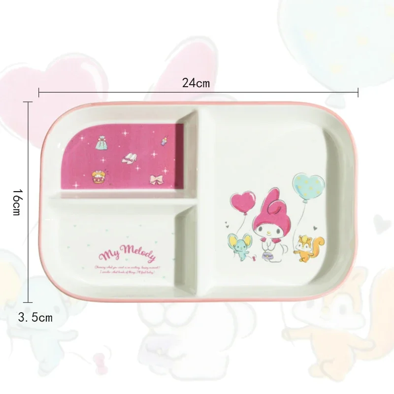 Sanrio Kawaii Hello Kitty детские разделительные тарелки My Melody Kuromi аниме мультфильм