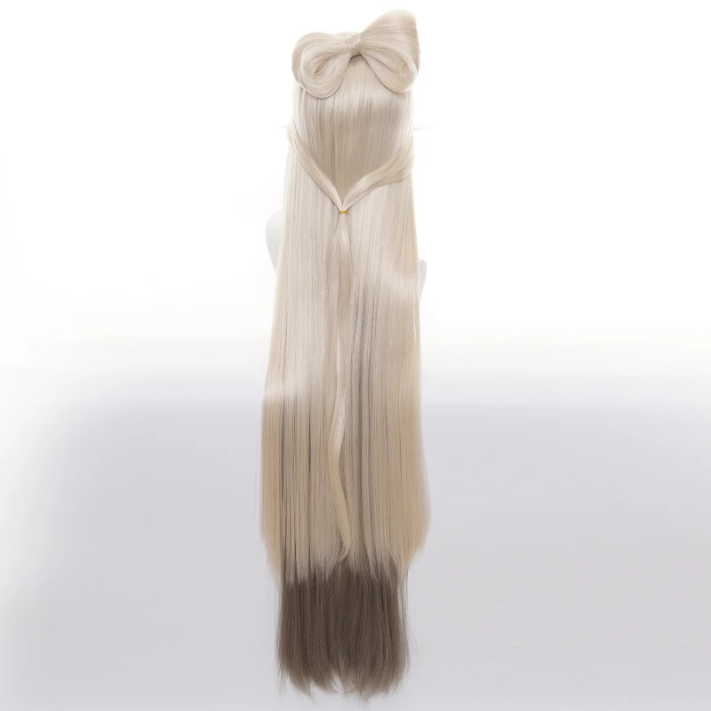 Парик для косплевечерние Game Genshin Impact Ningguang термостойкий синтетический волос 120 см