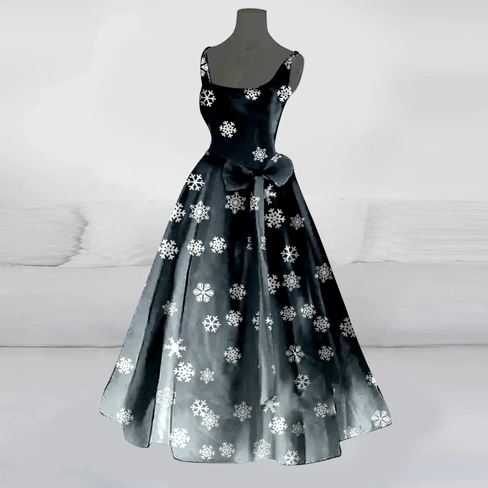 Женское винтажное вечернее платье без рукавов с высокой талией и бантом Y2k