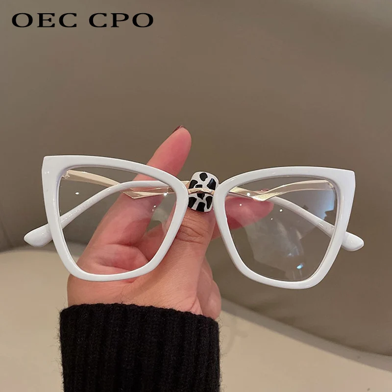 Модная оправа для очков кошачий глаз унисекс OEC CPO с прозрачными линзами