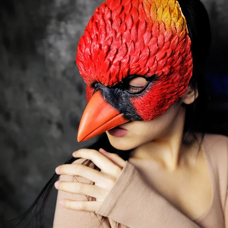 Необычная мягкая поролоновая маска для косплея с птицами полумаска лица длинная