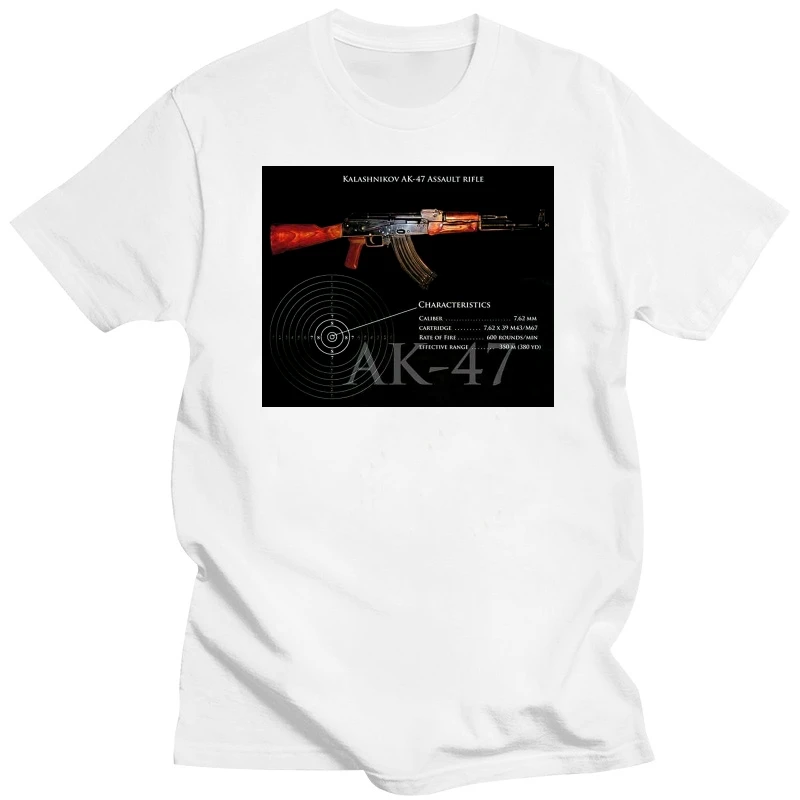 Лидер продаж новая мужская черная хлопковая военная русская футболка АК-47