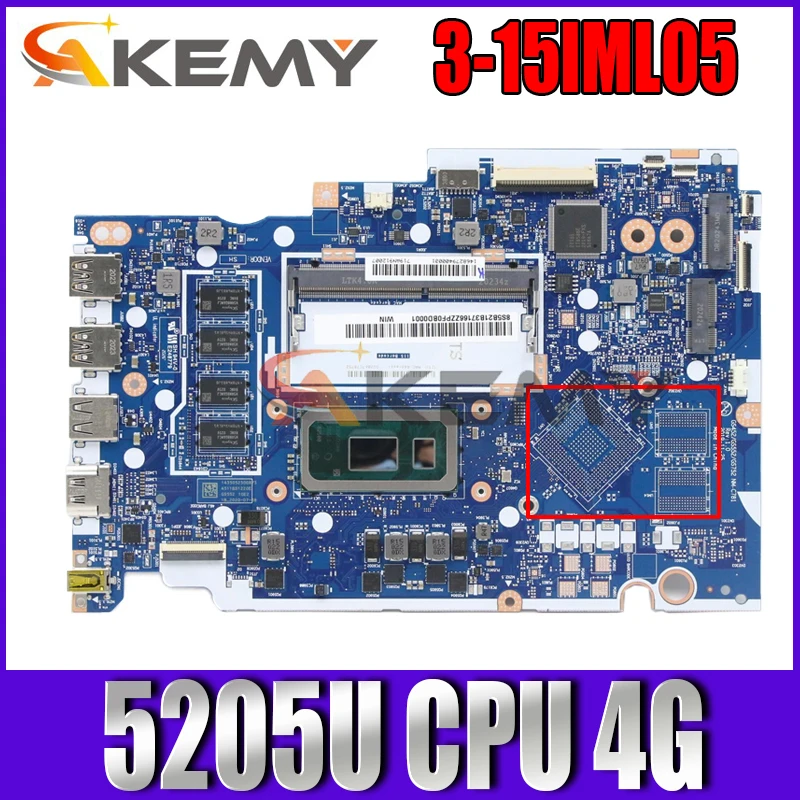

NM-C781 For Lenovo ideapad 3-15IML05 Laptop motherboard With CPU 5205U SRGL3 UMA_4G FRU 5B21B37166 DDR4 100% Fully Tested