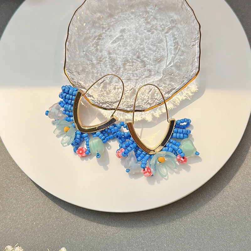 

Handcrafted Beaded Earrings For Women With Large V-shaped Tassel Earringsaretes Boucles D'oreilles Kolczyki Boucle Oreille Femme