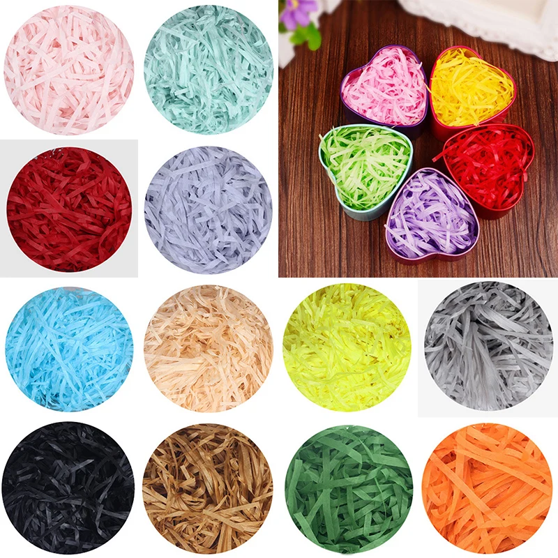 

Wedding Decor Birthday Valentine 10g Shredded Paper Crinkle Cut Paper Gift Boxes Filler Shred Paper Colorful Candy Box Filler