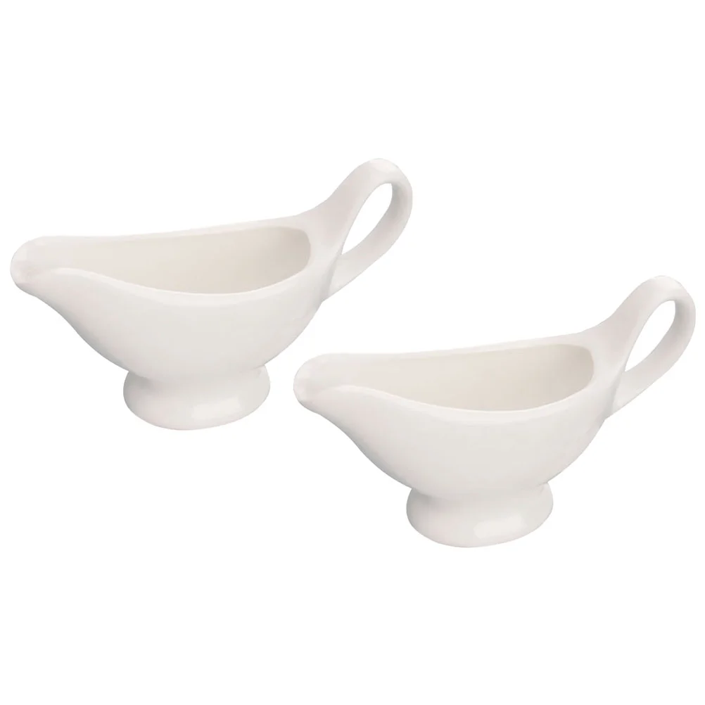 

Gravy Boat Sauce Ceramic Pitcher Jug Creamer Bowls White Soy Mini Salad Boats Pourer Bowl Handle Dish Porcelain Serving