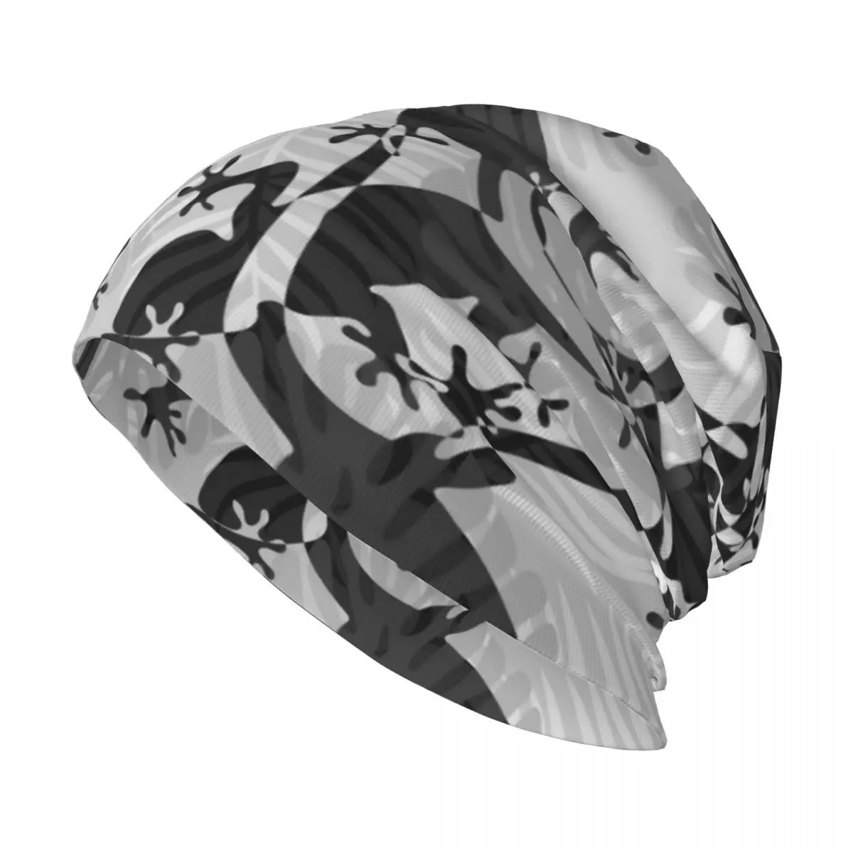 

Abstract Tropical Lizards And Palm Leaves Hat for Men And Women Knitted Bean es Soft Turban Hat Hip Hop Beanie