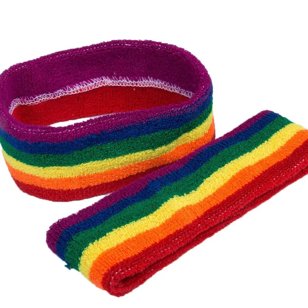 

Wide Yoga Run Rainbow Colorful Elastic Hair Accessories Head Wrap Headband