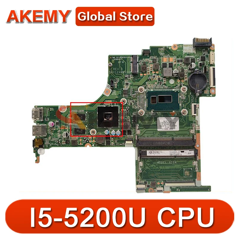 

Материнская плата для ноутбука HP Pavilion 15-AB 809041-601 809041-501 809041-001 DAX12AMB6D0 с процессором I5-5200U