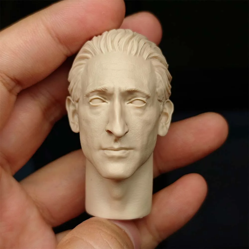 

Unpainted 1/6 Male Solider Adrien Brody Head Sculpt Model Fit 12" Action Figure Body Dolls Painting Exercise