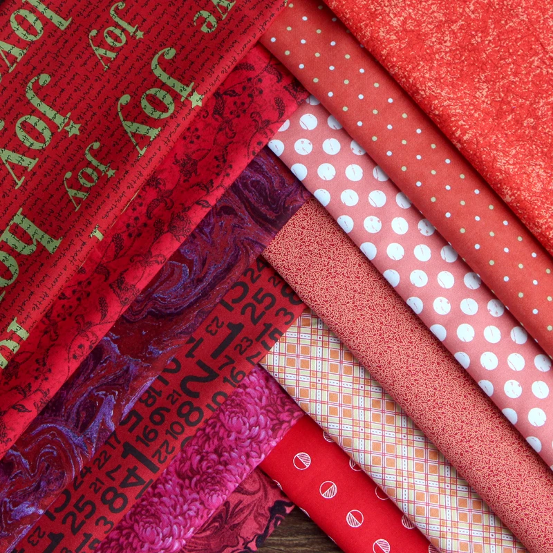 Саржевая хлопчатобумажная ткань с красным принтом для детей пэчворка шитье