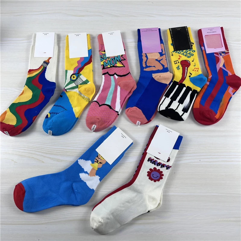 Women Happy Funny Socks With Print Art Cute Winter Socks With Cotton Fashion Harajuku Socks